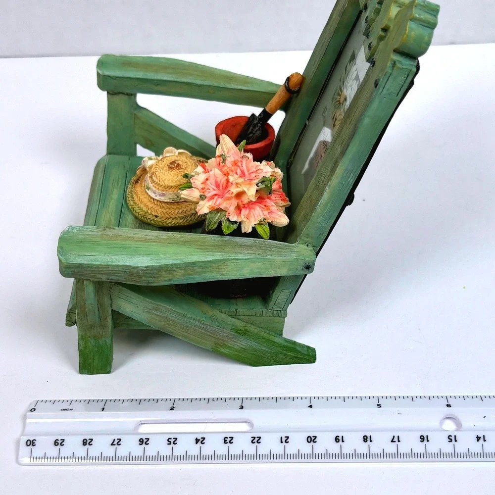 Vtg 90s Country Garden Adirondack Chair PhotoFrame Cottagecore Whimsical Fairy